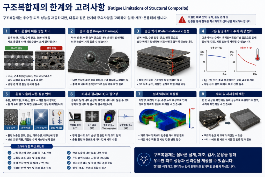 구조복합재의 한계와 고려 사항