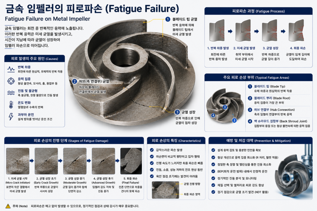 금속 임펠러의 피로파손