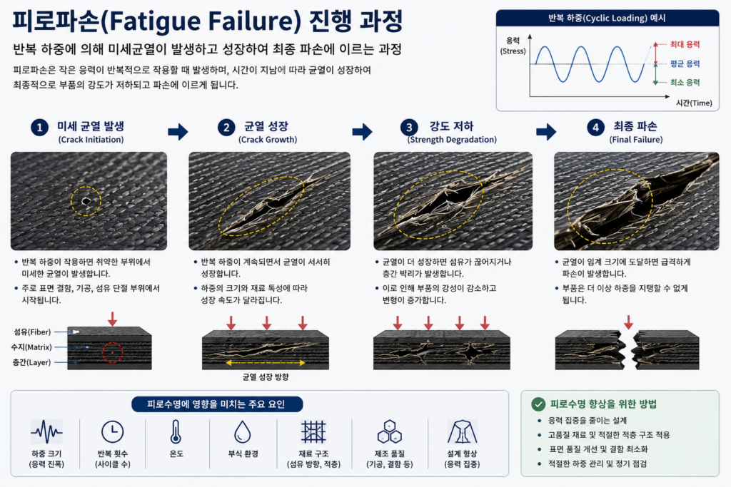 구조복합재 피로 파손 진행 과정