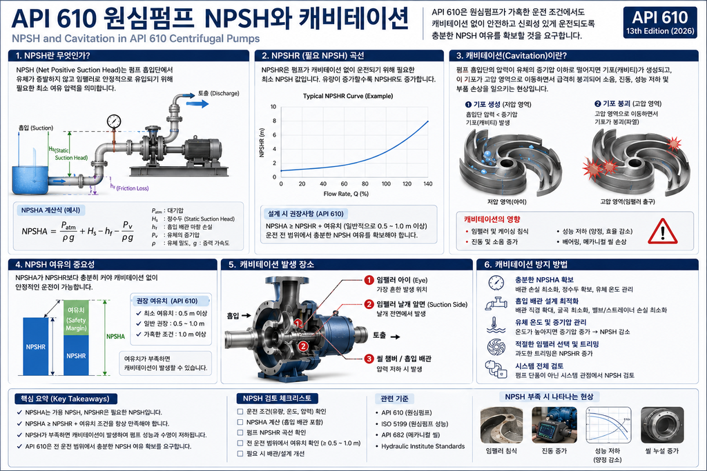 API 610 펌프 NPSH와 캐비테이션