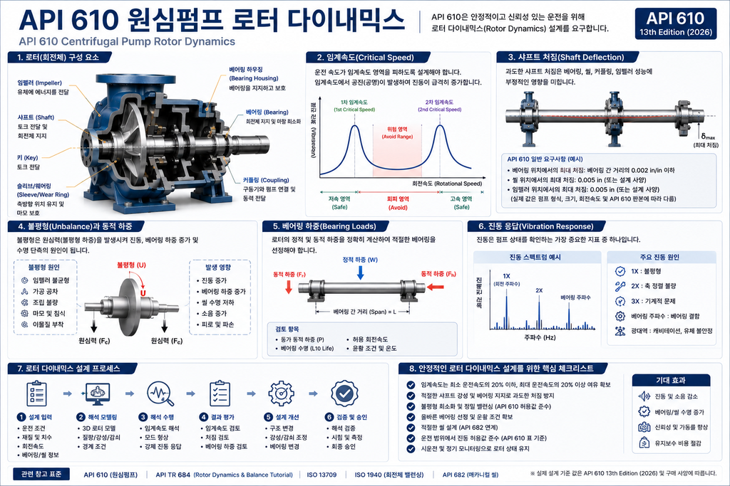 API 610 펌프 회전체 및 진동 설계