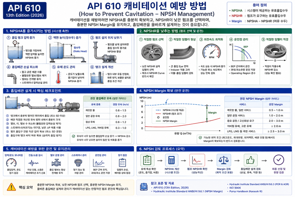 API 610 펌프 캐비테이션 예방 방법