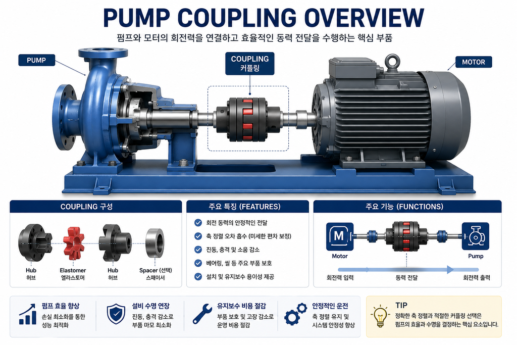 원심펌프 Pump Coupling의 구조와 동력 전달 원리