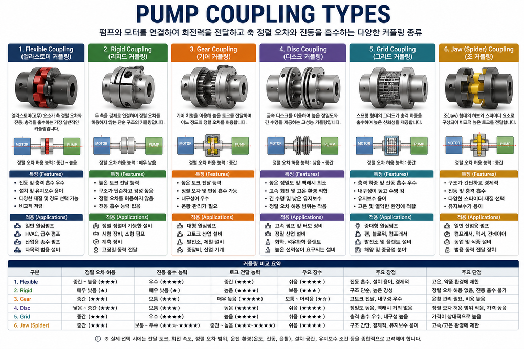 Flexible Coupling과 Rigid Coupling 종류 비교