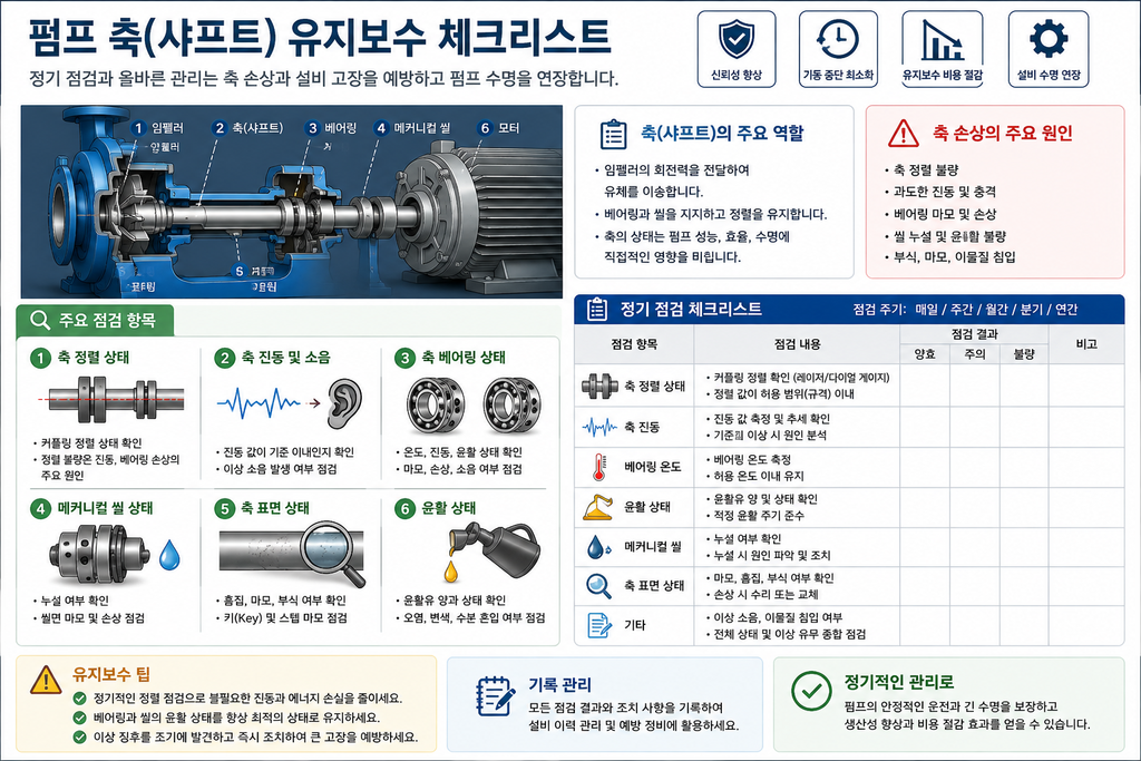 Pump Shaft Alignment 예방 점검 체크리스트
