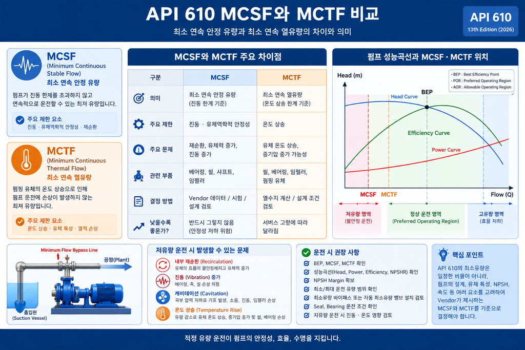 최소 연속 안정 유량과 최소 연속 열유량 비교