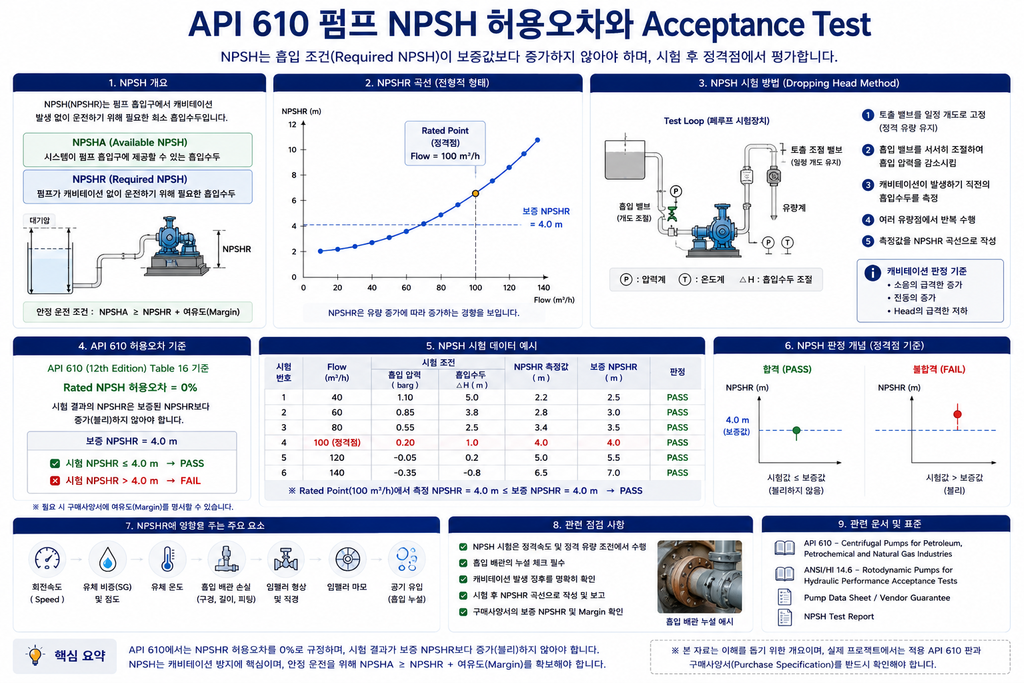 API 610 펌프 NPSH Acceptance Test