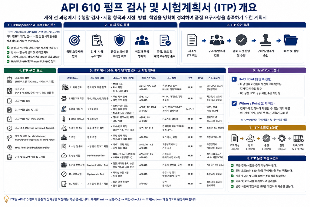 API 610 펌프 검사시험계획 ITP