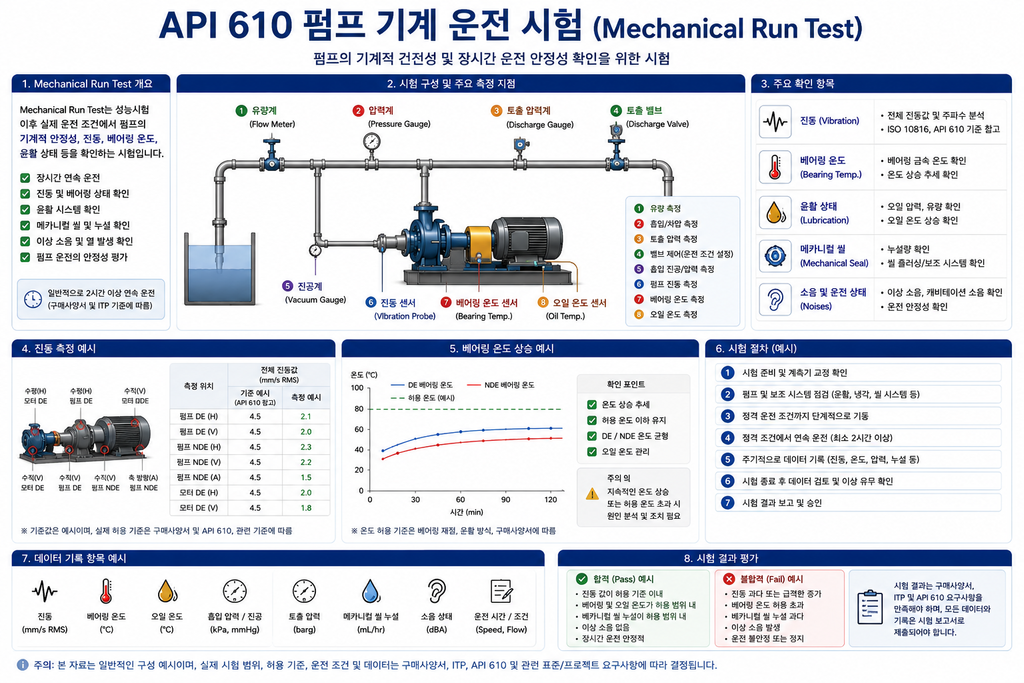 API 610 펌프 Mechanical Run Test