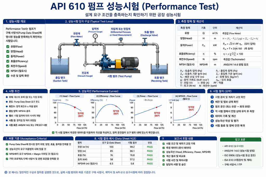 API 610 원심펌프 성능시험