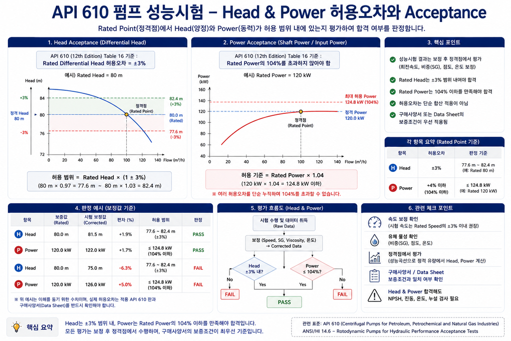 API 610 Rated Head와 Power 허용오차