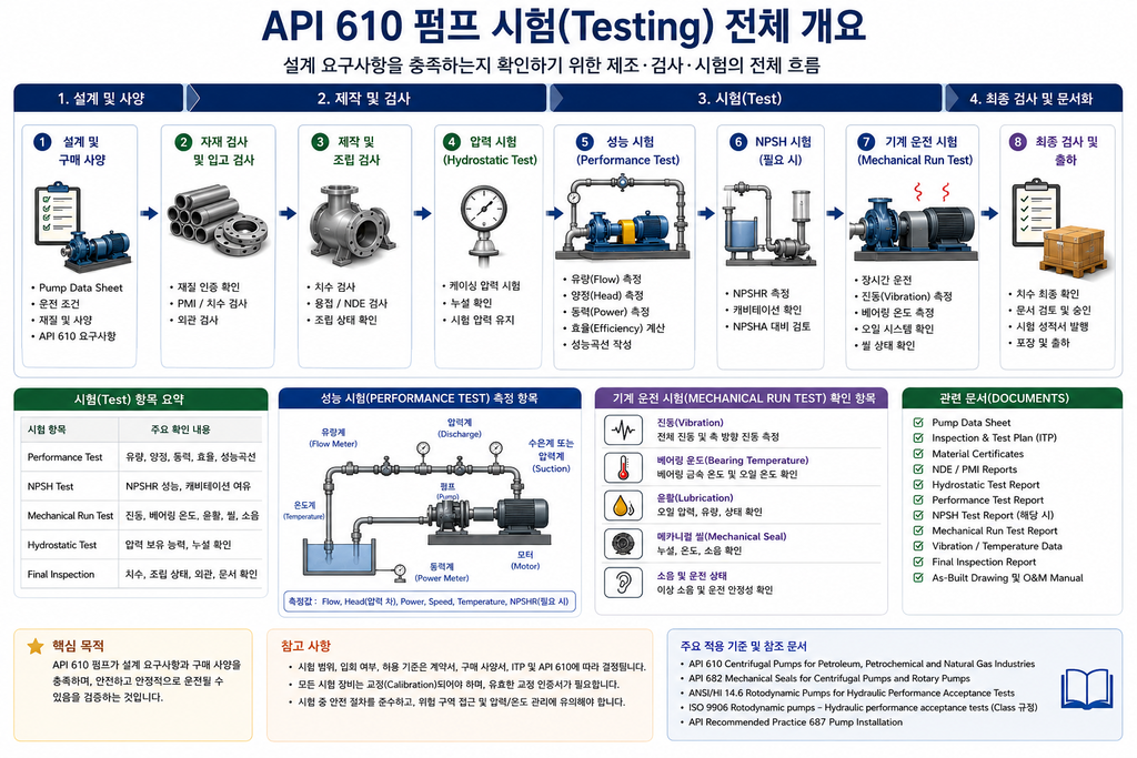 API 610 펌프 성능시험과 검사 개요